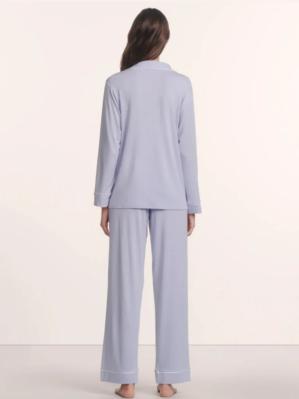 EBERJEY GISELE WOMENS TENCEL LONG PJ SET LAVENDER DUSK/IVORY - Picture 2 of 6
